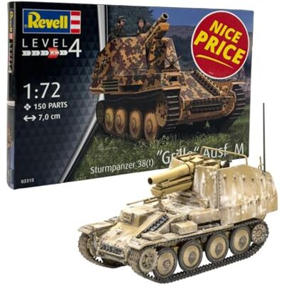 Revell Sturmpanzer 38 (T) Grelha Ausf. M Escala 1:72 Kit de modelo de plástico não construído / sem pintura Revell Sturmpanzer 38 (T) Grelha Ausf. M Escala 1:72 Kit de modelo de plástico não construído / sem pintura