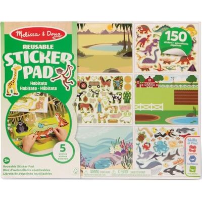 Melissa & Doug Álbum de Autocolantes Reutilizáveis - Habitats - Mais de 150 Autocolantes Melissa & Doug Álbum de Autocolantes Reutilizáveis - Habitats - Mais de 150 Autocolantes