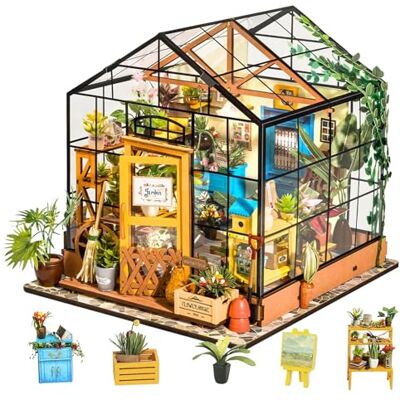 Rolife Casa de Bonecas em Miniatura Maquetas DIY Casa em Miniatura Casa de Flores da Cathy Decoração de Escritorio Presentes de Reis para Mulheres Designers () Rolife Casa de Bonecas em Miniatura Maquetas DIY Casa em Miniatura Casa de Flores da Cathy Decoração de Escritorio Presentes de Reis para Mulheres Designers ()
