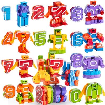 JOYIN 10 Peças Bots Brinquedos Blocos de Construção Educativos Número de Robô para Crianças JOYIN 10 Peças Bots Brinquedos Blocos de Construção Educativos Número de Robô para Crianças