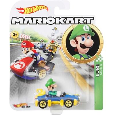 Hot Wheels Carro Mario Kart, modelo Luigi carro de brinquedo, cor sortida Hot Wheels Carro Mario Kart, modelo Luigi carro de brinquedo, cor sortida
