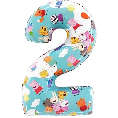 Toyland ® Balão de papel de alumínio com números de Peppa Pig e seus amigos, balões de festa para crianças, número 1-6 disponíveis Toyland ® Balão de papel de alumínio com números de Peppa Pig e seus amigos, balões de festa para crianças, número 1-6 disponíveis