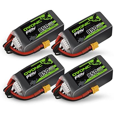 OVONIC 4s Bateria Lipo 80C 850 mAh 14,8 V com XT30 para RC Avião Quadcopter Helicóptero FPV Racing Drone (4 peças) OVONIC 4s Bateria Lipo 80C 850 mAh 14,8 V com XT30 para RC Avião Quadcopter Helicóptero FPV Racing Drone (4 peças)