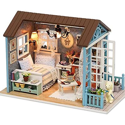 Cuteroom Kit de Móveis de Bonecas de Miniatura em Madeira para Artesanato Modelo de Quarto e Móveis Exibem Fotos e Ensino em Inglês Cuteroom Kit de Móveis de Bonecas de Miniatura em Madeira para Artesanato Modelo de Quarto e Móveis Exibem Fotos e Ensino em Inglês