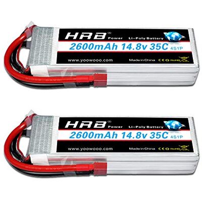 HRB POWER HRB 2 unidades 4S 14,8 V 2600 mAh 35C Lipo bateria com Deans T Plug para RC helicóptero avião carro barco barco HRB POWER HRB 2 unidades 4S 14,8 V 2600 mAh 35C Lipo bateria com Deans T Plug para RC helicóptero avião carro barco barco