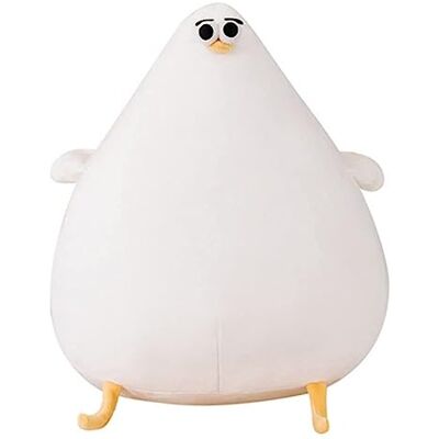 OUKEYI Almofada divertida de peluche em forma de gaivota, simulação de frango gordo, acolchoado suave, tapete kawaii OUKEYI Almofada divertida de peluche em forma de gaivota, simulação de frango gordo, acolchoado suave, tapete kawaii
