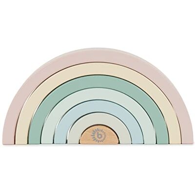 BIECO arco iris para bebé pastel juego de ranuras Montessori juguete apilable a partir de 0 meses BIECO arco iris para bebé pastel juego de ranuras Montessori juguete apilable a partir de 0 meses