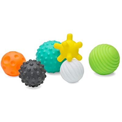 Infantino Conjunto de 6 bolas com textura para bebés brinquedos sensoriais tamanhos e formas melhora as habilidades motoras exploração sensorial A partir de 6 meses + Infantino Conjunto de 6 bolas com textura para bebés brinquedos sensoriais tamanhos e formas melhora as habilidades motoras exploração sensorial A partir de 6 meses +