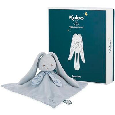 KALOO Lapinoo Dudú coelho azul peluche bebé quadrado 30 x 30 cm viscose e pana muito macio caixa de presente desde o nascimento, KALOO Lapinoo Dudú coelho azul peluche bebé quadrado 30 x 30 cm viscose e pana muito macio caixa de presente desde o nascimento,