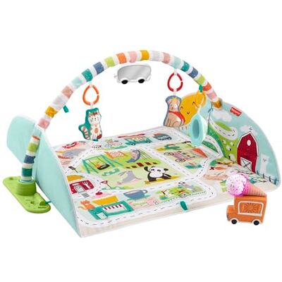 Fisher-Price Mantita Activity City Gym to Jumbo, ginásio para crianças pequenas e bebés com música, luzes, veículos de brincar e uma manta de jogo extragrande () Fisher-Price Mantita Activity City Gym to Jumbo, ginásio para crianças pequenas e bebés com música, luzes, veículos de brincar e uma manta de jogo extragrande ()