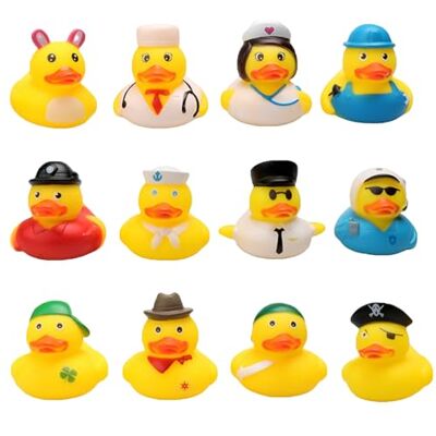 deegbbyi 12 peças brinquedo de pato de borracha, pátios para casa de banho Pato de brinquedo de banho para crianças, brinquedos de chuveiro flutuantes para crianças, uguete de duche para bebé deegbbyi 12 peças brinquedo de pato de borracha, pátios para casa de banho Pato de brinquedo de banho para crianças, brinquedos de chuveiro flutuantes para crianças, uguete de duche para bebé