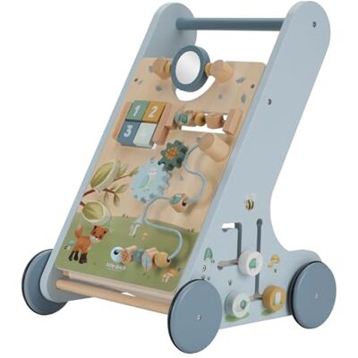 Little Dutch Forest Friends 7232 Carrinho de madeira para atividades em madeira, cor azul Little Dutch Forest Friends 7232 Carrinho de madeira para atividades em madeira, cor azul