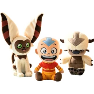 PLAY BY PLAY Avatar: O Senhor dos Elementos Peluche Set – Aang, Momo & Appa peluches (21 – 27 cm) – Brinquedo de peluche suave para fãs e colecionadores – Referência PLAY BY PLAY Avatar: O Senhor dos Elementos Peluche Set – Aang, Momo & Appa peluches (21 – 27 cm) – Brinquedo de peluche suave para fãs e colecionadores – Referência