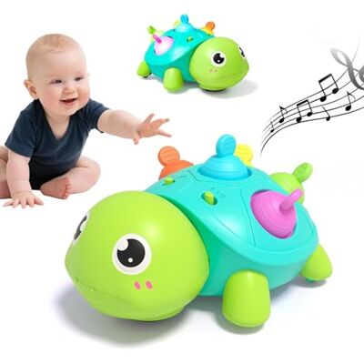 JoyPlus Brinquedos para bebés 6-12 meses, tartaruga musical brinquedos gatinhar para crianças 1 ano, brinquedos interativos para gatear com luzes e som, elefante interativo brinquedos crianças 1 ano, presentes originais JoyPlus Brinquedos para bebés 6-12 meses, tartaruga musical brinquedos gatinhar para crianças 1 ano, brinquedos interativos para gatear com luzes e som, elefante interativo brinquedos crianças 1 ano, presentes originais