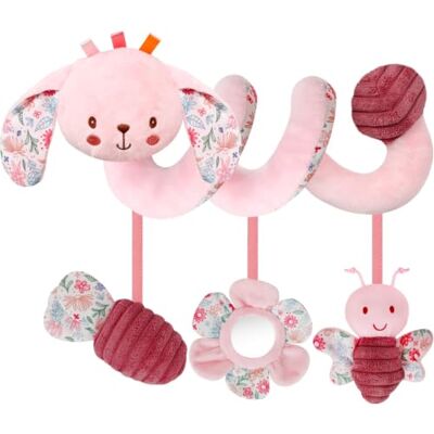 Goorder Espiral carrinho bebé brinquedos, brinquedos sensoriais para bebé 6 Brinquedos recém-nascidos 0 3 6 12 meses, brinquedos sensoriais para bebés meninos e meninas presentes originais, coelho rosa Goorder Espiral carrinho bebé brinquedos, brinquedos sensoriais para bebé 6 Brinquedos recém-nascidos 0 3 6 12 meses, brinquedos sensoriais para bebés meninos e meninas presentes originais, coelho rosa
