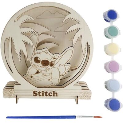 CERDÁ LIFE'S LITTLE MOMENTS Figuras coloridas de madeira Stitch – Conjunto de figuras infantis para pintar com design de Stitch, feitas em madeira natural para atividades artísticas CERDÁ LIFE'S LITTLE MOMENTS Figuras coloridas de madeira Stitch – Conjunto de figuras infantis para pintar com design de Stitch, feitas em madeira natural para atividades artísticas