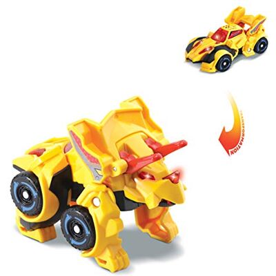 VTech Switch & Go Dinos Tino o tricerátops bólido, dinossauros e figuras de ação, brinquedo transformável 2 em 1 Dino-Car para crianças + 3 anos, versão ESP VTech Switch & Go Dinos Tino o tricerátops bólido, dinossauros e figuras de ação, brinquedo transformável 2 em 1 Dino-Car para crianças + 3 anos, versão ESP