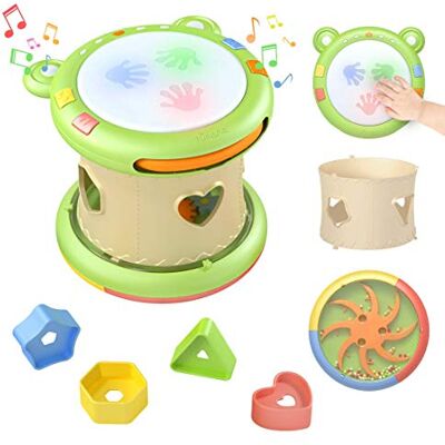 TUMAMA KIDS Brinquedos musicais para bebés, instrumentos musicais, tambor electrónico para crianças, caixas de música, jogos sensoriais para bebés TUMAMA KIDS Brinquedos musicais para bebés, instrumentos musicais, tambor electrónico para crianças, caixas de música, jogos sensoriais para bebés