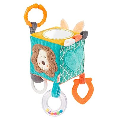 Fehn Cubo de atividades motoras Funky Friends para pendurar, para bebés e crianças pequenas desde o nascimento, dimensões: 10 x 10 cm Fehn Cubo de atividades motoras Funky Friends para pendurar, para bebés e crianças pequenas desde o nascimento, dimensões: 10 x 10 cm