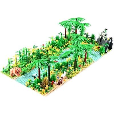 LADAMI LOSGO LOSGO Floresta tropical tropical, paisagem botânica com painéis de construção para casa de árvore de Lego, aventura em casa de árvore, brinquedo de blocos de construção, compatível com Lego LADAMI LOSGO LOSGO Floresta tropical tropical, paisagem botânica com painéis de construção para casa de árvore de Lego, aventura em casa de árvore, brinquedo de blocos de construção, compatível com Lego