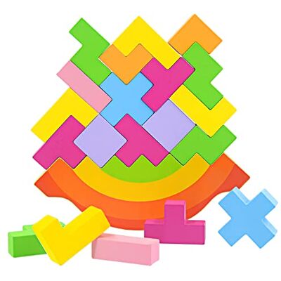 SIENIANLINE Brinquedos de Equilíbrio de Madeira para Crianças Brinquedos de Blocos de Construção Educativos Montessori Presentes de Aniversário de Natal e Presentes de Páscoa SIENIANLINE Brinquedos de Equilíbrio de Madeira para Crianças Brinquedos de Blocos de Construção Educativos Montessori Presentes de Aniversário de Natal e Presentes de Páscoa