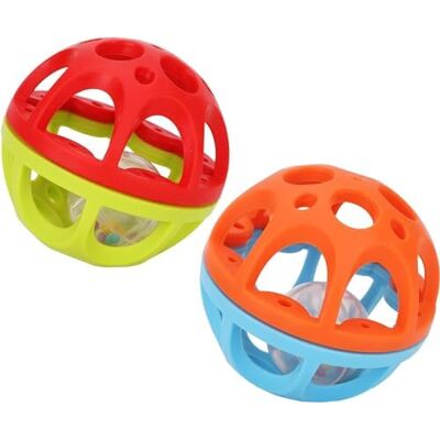Toyland ® 10,5 cm Bendy n Roll Ball batido, chocalho e rolo Bola sensorial brinquedos para bebés 6 m + Toyland ® 10,5 cm Bendy n Roll Ball batido, chocalho e rolo Bola sensorial brinquedos para bebés 6 m +