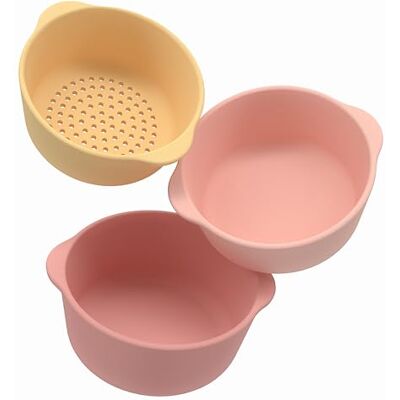 Inspire My Play 3 tigelas empilháveis coral de silicone com peneira para água e areia Tigelas para jogo sensorial acessórios sensoriais e jogos de água, desde 10 meses, acessórios Tuff Tray Inspire My Play 3 tigelas empilháveis coral de silicone com peneira para água e areia Tigelas para jogo sensorial acessórios sensoriais e jogos de água, desde 10 meses, acessórios Tuff Tray