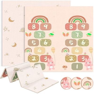 JUPPLIES Tapete de bebé acolchoado dobrável 200 x 180 cm e 1 cm de espessura tapete de atividades para bebé dobrável, tapete infantil para jogos reversível, antiderrapante, (Números) JUPPLIES Tapete de bebé acolchoado dobrável 200 x 180 cm e 1 cm de espessura tapete de atividades para bebé dobrável, tapete infantil para jogos reversível, antiderrapante, (Números)