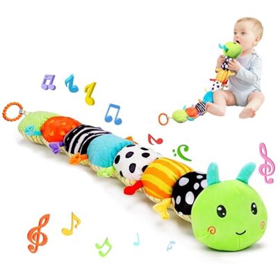KINDLUME Brinquedos bebé 0 3 6 meses, luga brinquedos musicais brinquedo, corda sensorial Montessori com espelho e papel crocante, peluche de atividades para o tempo boca abaixo, presente recém-nascido KINDLUME Brinquedos bebé 0 3 6 meses, luga brinquedos musicais brinquedo, corda sensorial Montessori com espelho e papel crocante, peluche de atividades para o tempo boca abaixo, presente recém-nascido