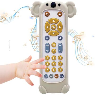 Bambebe Brinquedo de controlo remoto de TV para bebés com luz e som, brinquedos musicais para crianças, brinquedos com som sensorial, presentes de educação precoce para meninos e meninas (Koala) Bambebe Brinquedo de controlo remoto de TV para bebés com luz e som, brinquedos musicais para crianças, brinquedos com som sensorial, presentes de educação precoce para meninos e meninas (Koala)