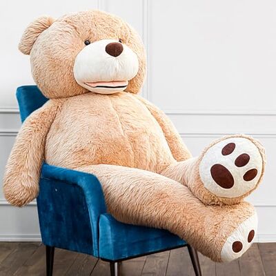 MKS Urso de peluche XXL de 200 cm, gigante para crianças e adultos, peluche macio XXL para abraçar, urso de peluche grande como presente de aniversário, dia dos namorados e Natal MKS Urso de peluche XXL de 200 cm, gigante para crianças e adultos, peluche macio XXL para abraçar, urso de peluche grande como presente de aniversário, dia dos namorados e Natal