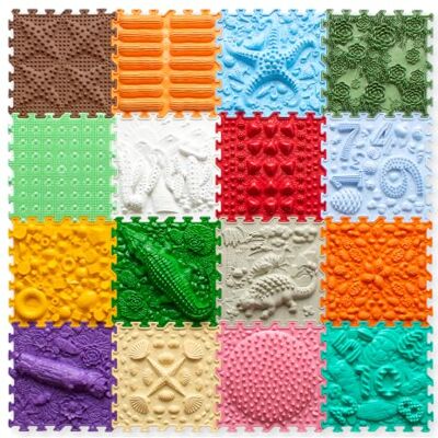 ORTO Nature Tapete puzzle sensorial de massagem, 16 peças (Joyful Land) ORTO Nature Tapete puzzle sensorial de massagem, 16 peças (Joyful Land)