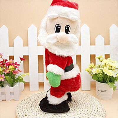 SdeNow Peluche pai Natal dançarino – Pai Natal animado e cantor, brinquedo musical divertido para crianças, decoração de Natal SdeNow Peluche pai Natal dançarino – Pai Natal animado e cantor, brinquedo musical divertido para crianças, decoração de Natal