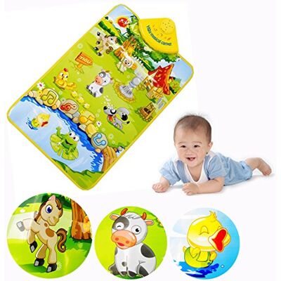 Gearmax Música tapeçaria quinta de animais som tapeçaria jogo bebé a brincar tapete Play Mat Musical toque jogar ginásio brinquedo para crianças, instrumentos musicais bebé, presente menino 1 ano Gearmax Música tapeçaria quinta de animais som tapeçaria jogo bebé a brincar tapete Play Mat Musical toque jogar ginásio brinquedo para crianças, instrumentos musicais bebé, presente menino 1 ano