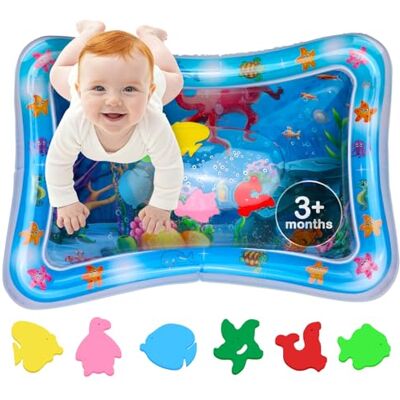 AVEC MAMAN Tapete de água para bebé, tapete sensorial insuflável para bebés, tapete de atividades para estimulação e desenvolvimento, 100% livre de BPA, brinquedo de água para bebés PAC3 azul Libre de BPA, Resistente a Fugas, Fortalece Músculos del Cue AVEC MAMAN Tapete de água para bebé, tapete sensorial insuflável para bebés, tapete de atividades para estimulação e desenvolvimento, 100% livre de BPA, brinquedo de água para bebés PAC3 azul Libre de BPA, Resistente a Fugas, Fortalece Músculos del Cue
