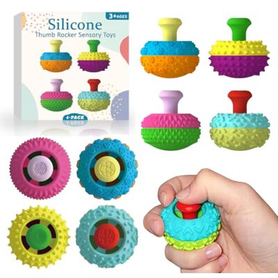 Goorder Fidget Toy Brinquedo sensoriais para autismo e TDAH, brinquedos anti-stress portáteis para crianças e adultos, brinquedo anel anti-stress para aliviar a ansiedade, ideal para escola e Goorder Fidget Toy Brinquedo sensoriais para autismo e TDAH, brinquedos anti-stress portáteis para crianças e adultos, brinquedo anel anti-stress para aliviar a ansiedade, ideal para escola e