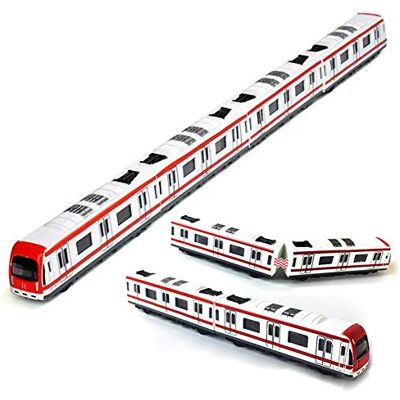 JTMM Modelo de Comboio, Conjunto de Brinquedo de Carro de 4 peças Modelo de Comboio de Metro Ferroviário da Cidade em Liga, Metro em Liga à Escala 1/64 / Modelo de Carro ToysPlay JTMM Modelo de Comboio, Conjunto de Brinquedo de Carro de 4 peças Modelo de Comboio de Metro Ferroviário da Cidade em Liga, Metro em Liga à Escala 1/64 / Modelo de Carro ToysPlay