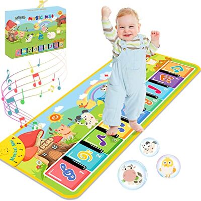 Lobyoh Tapete Musical para Bebê com 8 Animais, Tapete de Piano, Tapete de Dança, Presente de Natal, Aniversário para Meninos, Meninas, Brinquedos Musicais Infantis Lobyoh Tapete Musical para Bebê com 8 Animais, Tapete de Piano, Tapete de Dança, Presente de Natal, Aniversário para Meninos, Meninas, Brinquedos Musicais Infantis