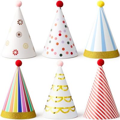 JOYIN 6 chapéus de festa para crianças, chapéus de festa para peluches para aniversário infantil e atividades artesanais, chapéus de festa de aniversário para crianças como presentes de JOYIN 6 chapéus de festa para crianças, chapéus de festa para peluches para aniversário infantil e atividades artesanais, chapéus de festa de aniversário para crianças como presentes de