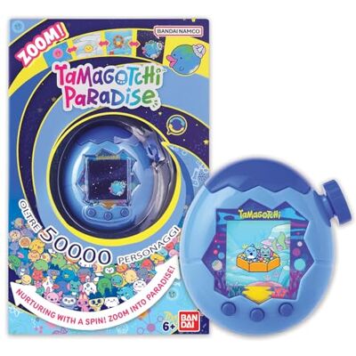 TAMAGOTCHI Bandai, Water Paradise Animal de estimação virtual, azul , brinquedo eletrónico, ideal para crianças com mais de 6 anos, faça zoom no paraíso para cuidar do seu animal de estimação eletrónico (cor sortida) TAMAGOTCHI Bandai, Water Paradise Animal de estimação virtual, azul , brinquedo eletrónico, ideal para crianças com mais de 6 anos, faça zoom no paraíso para cuidar do seu animal de estimação eletrónico (cor sortida)