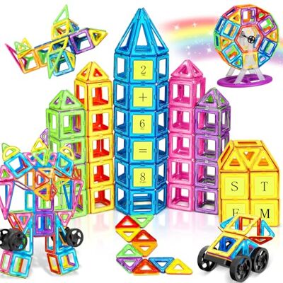 COOLJOYA Blocos de construção magnéticos, conjunto magnético Stem, blocos de construção magnéticos, brinquedos Montessori a partir de 3 anos, ímanes para crianças a partir de 3, 4, 5, 6, 7 COOLJOYA Blocos de construção magnéticos, conjunto magnético Stem, blocos de construção magnéticos, brinquedos Montessori a partir de 3 anos, ímanes para crianças a partir de 3, 4, 5, 6, 7