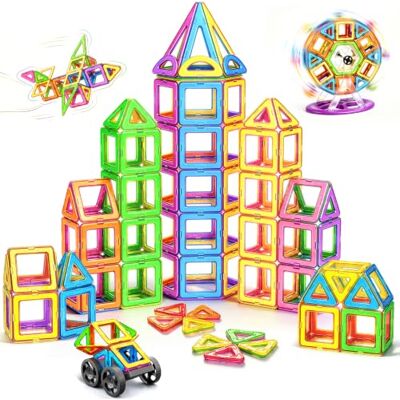 COOLJOYA Blocos magnéticos construção crianças 120 peças magnéticas Blocos de construção magnéticos brinquedos crianças 3 4 5 6 7 8 anos COOLJOYA Blocos magnéticos construção crianças 120 peças magnéticas Blocos de construção magnéticos brinquedos crianças 3 4 5 6 7 8 anos