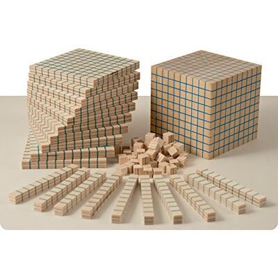 Dida Conjunto de 121 blocos de madeira base 10, materiais digitais Montessori para aprender matemática, blocos artísticos multibase dienes para crianças Dida Conjunto de 121 blocos de madeira base 10, materiais digitais Montessori para aprender matemática, blocos artísticos multibase dienes para crianças