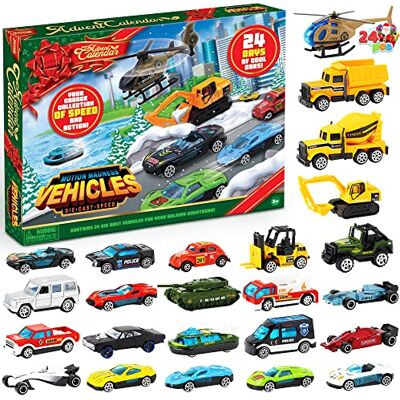 JOYIN 2023 Calendário de advento para crianças, 24 dias de contagem regressiva, calendário de Natal, conjunto de brinquedos de carros veículos para crianças JOYIN 2023 Calendário de advento para crianças, 24 dias de contagem regressiva, calendário de Natal, conjunto de brinquedos de carros veículos para crianças