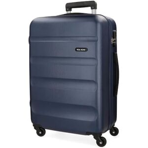 ROLL ROAD Flex Mala rígida fabricada em ABS, um material, fecho de combinação lateral 4 rodas duplas bagagem mão, prático interior com um compartimento, Azul Marinho ROLL ROAD Flex Mala rígida fabricada em ABS, um material, fecho de combinação lateral 4 rodas duplas bagagem mão, prático interior com um compartimento, Azul Marinho