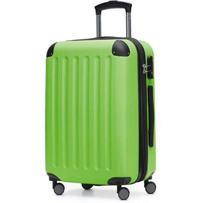 HAUPTSTADTKOFFER Spree Bagagem de mão, mala rígida, carrinho expansível, 4 rodas duplas, TSA, 55 cm, 42 litros, maçã verde HAUPTSTADTKOFFER Spree Bagagem de mão, mala rígida, carrinho expansível, 4 rodas duplas, TSA, 55 cm, 42 litros, maçã verde