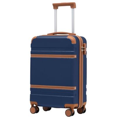 Coolife Mala de cabine 55 x 35 x 20 cm para avião Ryanair, bagagem de mão, bagagem de cabine, mala rígida com fechadura TSA e 4 rodas gémeas, Azul/castanho, Mala de cabine mala de mão Trolley mala Cerradura TSA 4 ruedas gemelas, ligera – Ideal para fine Coolife Mala de cabine 55 x 35 x 20 cm para avião Ryanair, bagagem de mão, bagagem de cabine, mala rígida com fechadura TSA e 4 rodas gémeas, Azul/castanho, Mala de cabine mala de mão Trolley mala Cerradura TSA 4 ruedas gemelas, ligera – Ideal para fine
