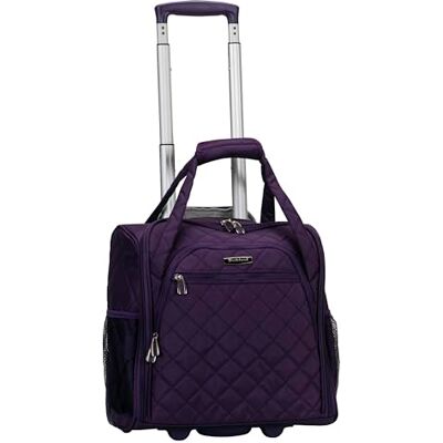 Rockland Melrose Mala de mão vertical com rodas para debaixo do assento, roxo Rockland Melrose Mala de mão vertical com rodas para debaixo do assento, roxo