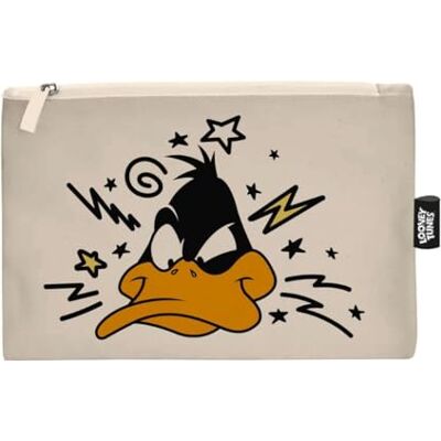 ARDITEX , Neceser pato lucas, bolsa de higiene Looney Tunes, precisa de tecido com fecho de correr, ideal para organizar cosméticos ou pequenas coisas, algodão resistente, 22,5 x 16 cm ARDITEX , Neceser pato lucas, bolsa de higiene Looney Tunes, precisa de tecido com fecho de correr, ideal para organizar cosméticos ou pequenas coisas, algodão resistente, 22,5 x 16 cm