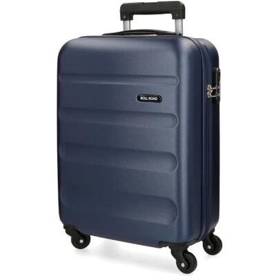 ROLL ROAD Flex Mala Rígida Fabricada em ABS, um Material, Fecho de Combinação Lateral, 4 Rodas Duplas, Bagagem de Mão, Interior Prático com um Compartimento, Azul Marinho ROLL ROAD Flex Mala Rígida Fabricada em ABS, um Material, Fecho de Combinação Lateral, 4 Rodas Duplas, Bagagem de Mão, Interior Prático com um Compartimento, Azul Marinho